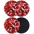 thumbnail image 1 of Red Geometric Coasters Set of 4, Absorbent Coasters for Drinks, Modern Abstract Black White Striped Lines Coaster for Desk Coffee Table Protection, Home Decor House Warming Gifts 4", 1 of 8