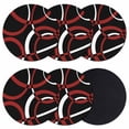thumbnail image 1 of Red Geometric Coasters Set of 6, Absorbent Coasters for Drinks, Vintage Abstract Stripes Aesthetic Art Coaster for Desk Coffee Table Protection, Home Decor House Warming Gifts 4", 1 of 8