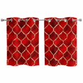 thumbnail image 1 of Red Geometric Kitchen Curtains Small Short 39 Inch Length, Modern Morocco Abstract Art Grommet Top Bedroom Living Room Curtains, Light Filtering Cafe Curtain Drapes 2 Panels Set 55''x39'', 1 of 9
