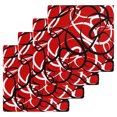 thumbnail image 1 of Red Geometric Kitchen Dish Towels for Drying Dishes Set of 4, Modern Abstract Black White Striped Lines Waffle Weave Microfiber Hand Tea Bathroom Towels Quick Dry & Absorbent Towel 12x12, 1 of 7