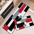 thumbnail image 1 of Red Geometric Kitchen Rugs and Mats Non Skid Washable Set of 2, Checked Black Grey Kitchen Mats for Floor, Rustic Kitchen Runner Rug, Modern Abstract Kitchen Decor, 1 of 6