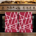 thumbnail image 1 of Red Geometric Kitchen Towels Set of 3, Abstract Stripes Modern Minimalist Absorbent Dish Towels for Kitchen, Microfiber Hand Towel, Quick Drying Tea Towel for Cleaning Decorative Dishcloths, 1 of 7