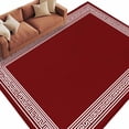 thumbnail image 1 of Red Geometric Large Area Rugs for Bedroom Living Room, Soft Non Slip Carpet Bedside Rug, Country Farm Traditional Chinese Tile Rectangular Floor Cover Kitchen Accent Rug 5'x7' for Dining Room/Office, 1 of 9