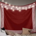 thumbnail image 1 of Red Geometric Large Tapestry for Bedroom Wall Hanging Tapestry, Country Farm Traditional Chinese Tile Ceiling Backdrop Tapestries Poster Blanket Wall Decor for Teens Room Living Room Dorm 86" x 104", 1 of 8