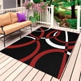 thumbnail image 1 of Red Geometric Outdoor Rug for Patio/Deck/Porch, Non-Slip Large Area Rug 4 x 6 Ft, Vintage Abstract Stripes Aesthetic Art Indoor Outdoor Rugs Washable Area Rugs, Reversible Camping Rug Carpet Runner, 1 of 8