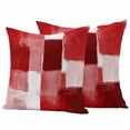 thumbnail image 1 of Red Geometric Outdoor Waterproof Pillow Covers, Watercolor Ombre Modern Abstract Art Decorative Square Throw Pillowcase Sofa Cushion Sham for Patio/Couch/Chair, 16"x16" 2 Pack, 1 of 8