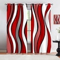 thumbnail image 1 of Red Geometric Stripes Blackout Curtains, Gray And White Water Art 3D Printed Drapes, Thermal Insulated Grommet Curtains For Living Room Kids Girls Bedroom 53"W x 96"L (Pack of 2), 1 of 6