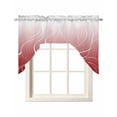 thumbnail image 1 of Red Geometric Swag Valances for Windows, Small Curtains Drapes, Modern White Stripe Abstract Distortion Art Kitchen Window Curtains Over Sink Window Treatment Valance for Bedroom/Bathroom 56"x36", 1 of 5