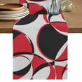 thumbnail image 1 of Red Geometric Table Runner 70 Inches, Modern Abstract Lines Textured Bed Runner Dresser Scarves Tabletop for Indoor Outdoor Parties/Ceremony/Banquet, 13" x 70", 1 of 9