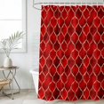 thumbnail image 1 of Red Geometric Waterproof Fabric Shower Curtain,Modern Morocco Abstract Art Waterproof Fabric Shower Curtain for Bathroom Curtains Bathtubs Hotel Shower Curtains with 12 Hooks Extra Long 72x96, 1 of 8