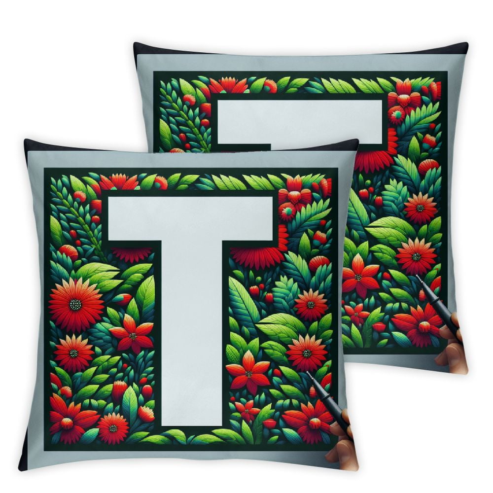 Red Geranium Flowers Pillow Covers Spring Summer Botanical Floral Plant