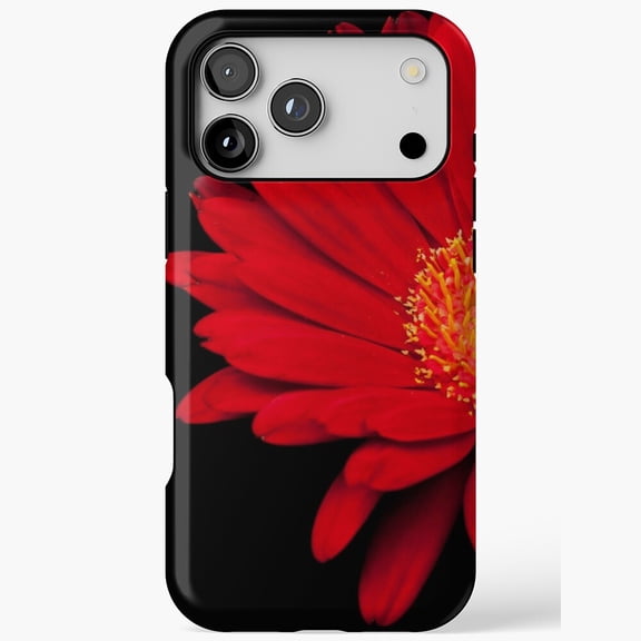 Red Gerbera Daisy Flower Photo Art iPhone Case 11 to 17 Pro Max