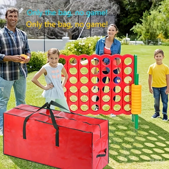 Red Giant 4-compartment Storage Bag, 47-inch Giant 4-section Tote Bag, Giant 4-grid Game Carry Bag, Easy for Storage and Transportation (Game Set Not Included)