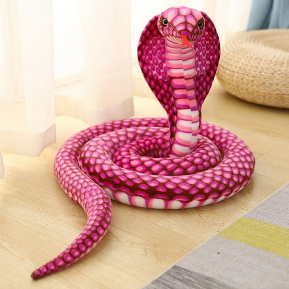 Red Giant Plush Snake Stuffed Animal With Bendable Spine, Realistic Look For Play And Room Decoration, Soft And Washable