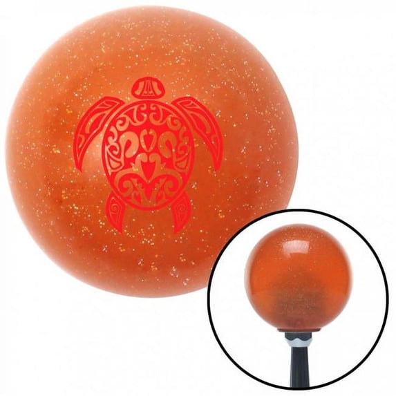 Red Giant Turtle Orange Metal Flake Shift Knob with M16 x 1.5 Insert Shifter Auto