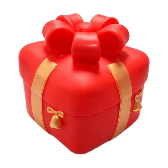 Red Gift Box Squeeze Toys with Gold Ribbon and Bow Design, Cute Christmas Decor for Student Room and Party Favors, Relaxation Toys