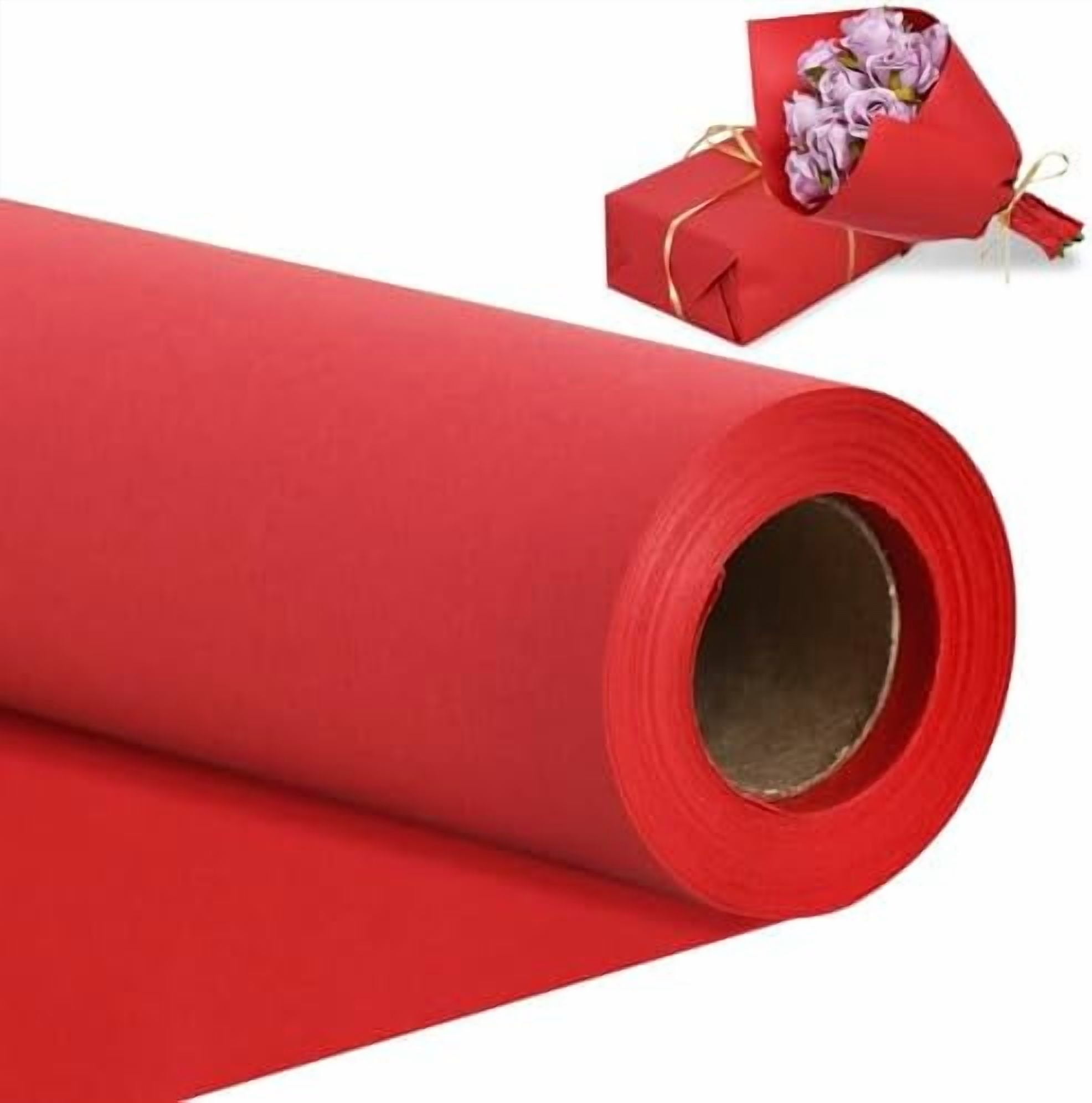 Red Gift Wrapping Paper Roll, 15in X 32ft Kraft Bulletin Board Paper — free download