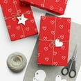 thumbnail image 1 of Red Gift Wrapping Paper with White Hearts, 1 of 3