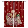 thumbnail image 1 of Red Gingerbread Christmas Blackout Curtains for Bedroom, Thermal Insulated Window Treatment, Xmas Tree Gift House Star Grommet Top Blackout Draperies and Drapes for Basement 27.5"x39" 2 Panels, 1 of 8