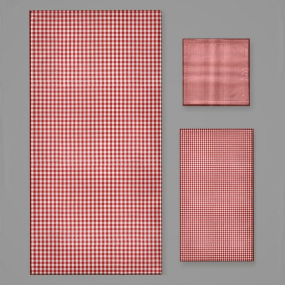 Red Gingham Check Bath Towel Sets For Bathroom Hand Towels Fingertip Towels 3 Piece Soft Absorbent For Bathroom Kitchen Hotel Beach