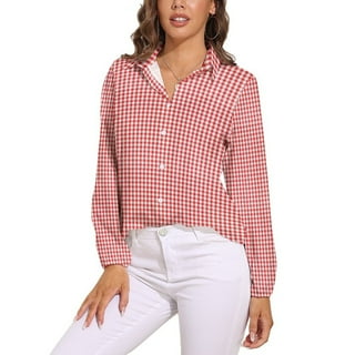 シャツ/ブラウス(長袖/七分) HOWDY. gingham check blouse(gray) 1124353-ginghamwomensblouse-