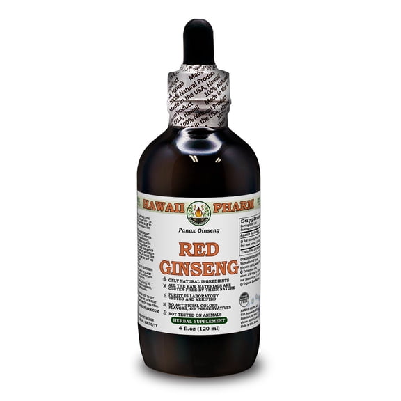 Red Ginseng (Panax Ginseng) Dry Root ALCOHOL-FREE Liquid Extract. Expertly Extracted by Trusted HawaiiPharm Brand. Absolutely Natural. Proudly made in USA. Glycerite 4 Fl.Oz
