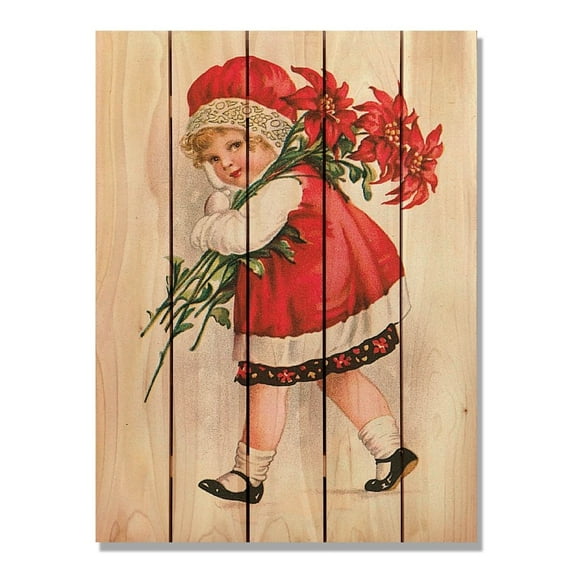Red Girl - 28x36 - Indoor/Outdoor Cedar Wall Art - Multi-color