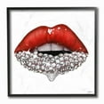 thumbnail image 1 of Red Glam Lips with Glistening Cosmetic Stones 12 in x 12 in Framed Painting Art Print, by Stupell Home Décor, 1 of 8