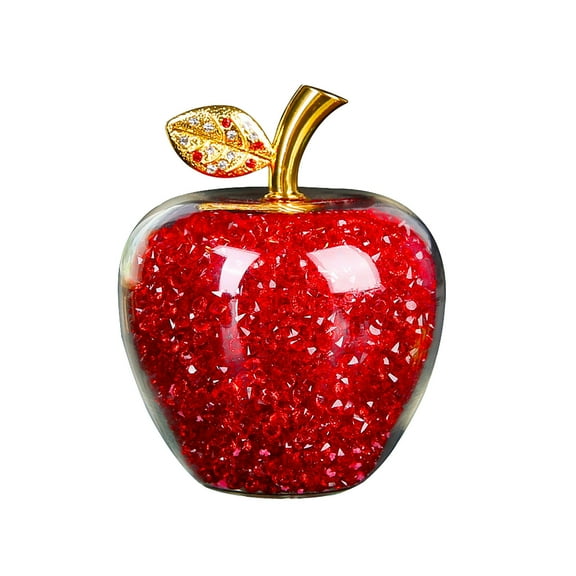 Red Glass Apple Christmas Mini Crystal Apple Decor Small Glass Figurines For Decorating Ornament Crystal Apple Figurine Collectible