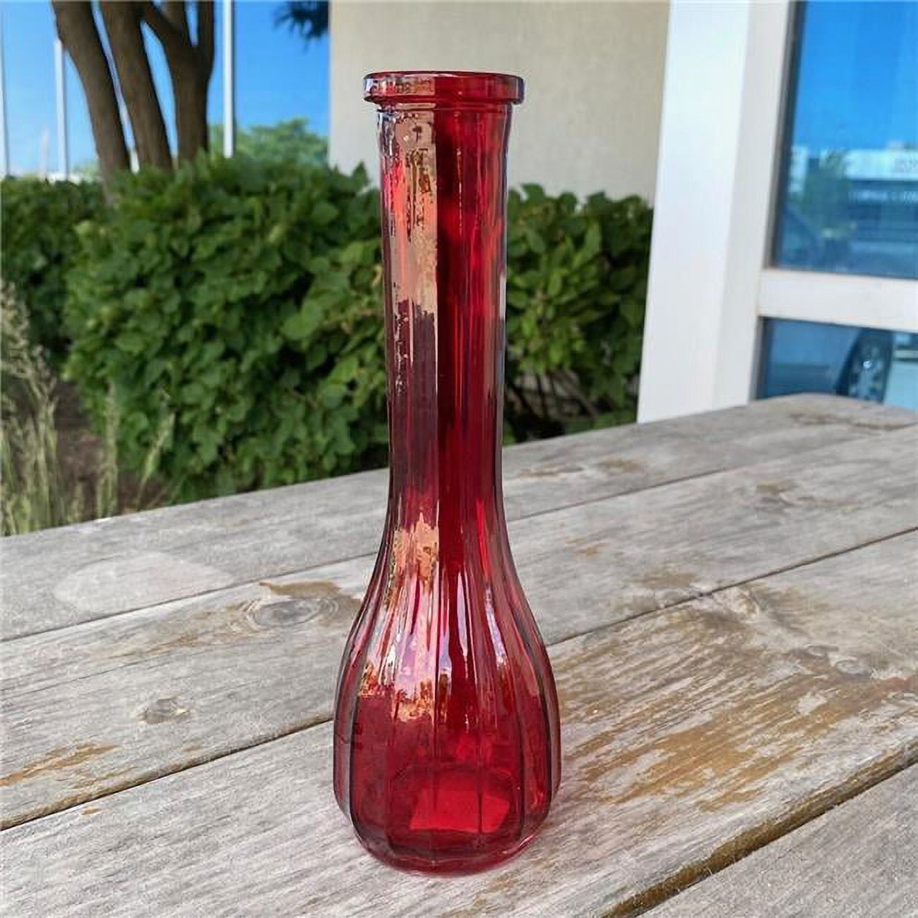 Red Glass Bud Vase