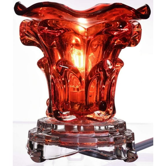 Red Glass Electric Aroma Lamp Oil and Wax Warmer