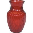 thumbnail image 1 of Red Glass Ribbed Vase, 1 of 1