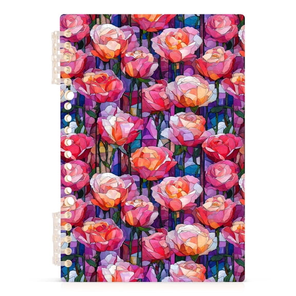 Red Glass Rose Notebooks 1-subject Journal 60 Sheets A5 College Ruled Paper Detachable Ring 8.3"x5.7"