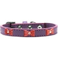 thumbnail image 1 of Red Glitter Bow Widget Dog Collar, Lavender - Size 10, 1 of 1