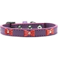 thumbnail image 1 of Red Glitter Bow Widget Dog Collar, Lavender - Size 18, 1 of 1
