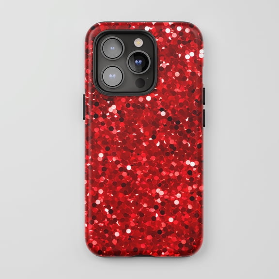 Red Glitter For All iPhone Series Tough Phone Case Sparkle