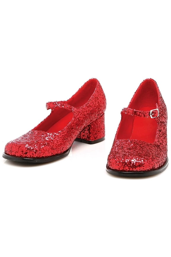 Red Glitter Mary Jane 1.75" Heel Child Shoes: Small