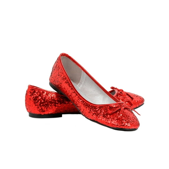 Red Glitter Star Flat Adult Shoes
