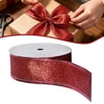 thumbnail image 1 of Red Glitter Wired Ribbon,Red with Metallic Edge,Christmas Ribbon for Wreath, ChritmasTree Decoration, Gift Wrapping,Home Decor, 1.5 Inch x 10 Yards, 1 of 8