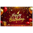 thumbnail image 1 of Red Glittery Background Happy Birthday Banner with Balloons Gifts Butterflies Party Supplies Birthday Party Decorations Photography Props, 1 of 8