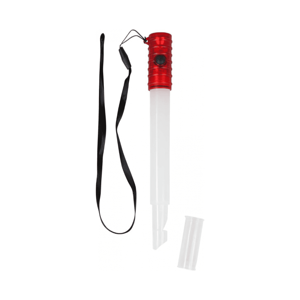 Red Glow Stick & Flashlight with Whistle & Lanyard Flashlight