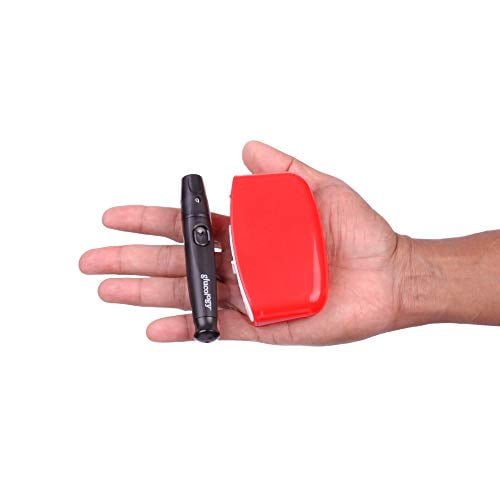 Red Glucologyâ„¢ Travel Sharps Disposal Container Specially Designed