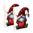 thumbnail image 1 of Red Gnome Heart Ring Binder Notebook Journey Note Diary College Ruled Spiral Notebook Study Loose Leaf Paper A5 60 Pages, 1 of 8