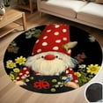 thumbnail image 1 of Red Gnome Hippie Flowers Ladybugs Round Carpet Living Room Bedroom Home Decoration Coffee Table Mat Lounge Rug Chair Mats, 1 of 5