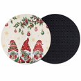 thumbnail image 1 of Red Gnomes Christmas Coasters Set of 2, Absorbent Coasters for Drinks, Xmas Ball Gifts Snowflake Rustic Coaster for Desk Coffee Table Protection, Home Decor House Warming Gifts 4", 1 of 8