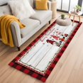 thumbnail image 1 of Red Gnomes Christmas Kitchen Runner Rug 2x6 Washable Runners for Hallway Non Slip Xmas Snowflake Red Black Plaid Large Area Rug Indoor Floor Carpet for Bathroom Laundry Entryway Bedroom Living Room, 1 of 8