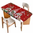 thumbnail image 1 of Red Gnomes Christmas Table Cloths for 5 Foot Rectangle Tables, Xmas Ball Gifts Snowflake Patio Waterproof Elastic Fitted Tablecloths, Washable Rectangular Table Cover for Camping, 1 of 8