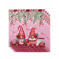 thumbnail image 1 of Red Gnomes Cloth Napkins Set of 4 Reusable Dinner Napkins, Valentine's Day Love Roses Leaves Ombre Pink Cocktail Napkin Washable Table Napkins for Wedding/Holiday Party/Baby Shower 20"x20", 1 of 7