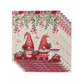 thumbnail image 1 of Red Gnomes Cloth Napkins Set of 6 Reusable Dinner Napkins, Valentine Roses Leaves Love Beige Rustic Cocktail Napkin Washable Table Napkins for Wedding/Holiday Party/Baby Shower 20"x20", 1 of 7