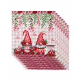 thumbnail image 1 of Red Gnomes Cloth Napkins Set of 8 Reusable Dinner Napkins, Valentine Roses Love Leaves Pink Plaid Cocktail Napkin Washable Table Napkins for Wedding/Holiday Party/Baby Shower 20"x20", 1 of 7